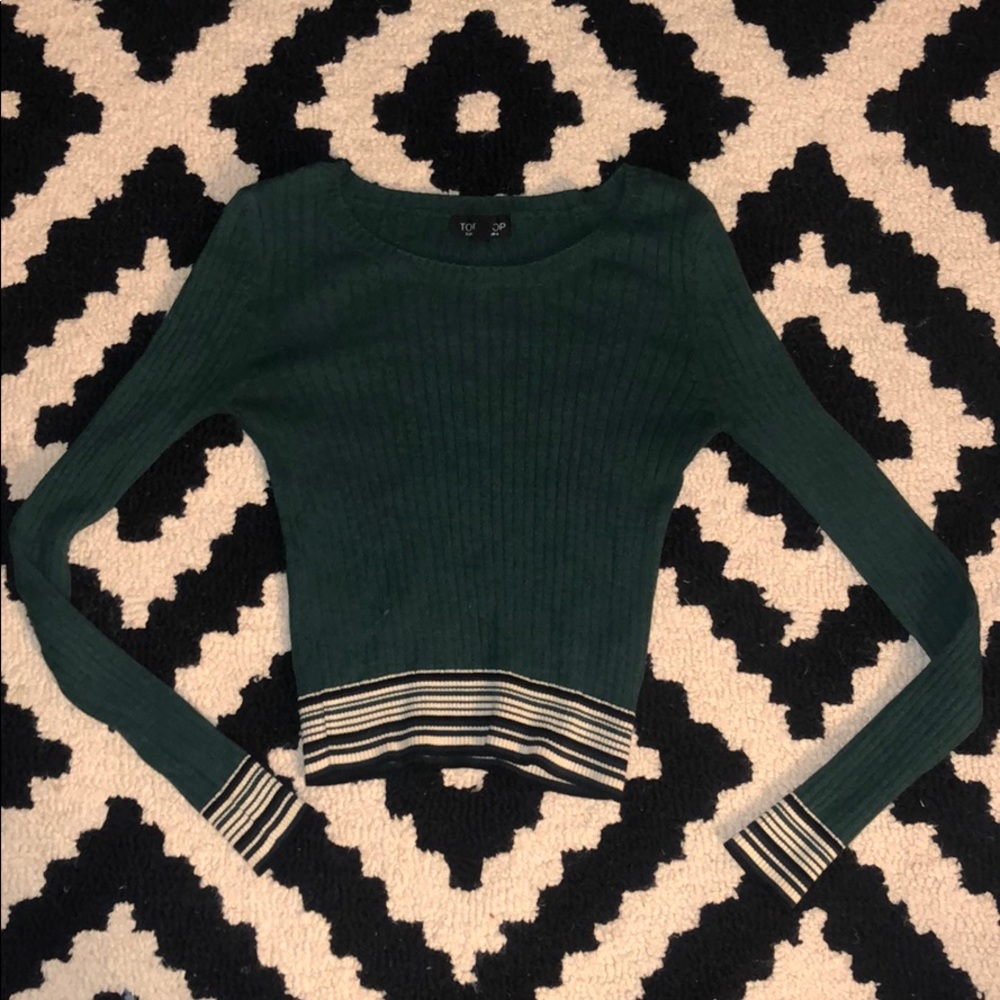 Hunter green cropped Top Shop sweater